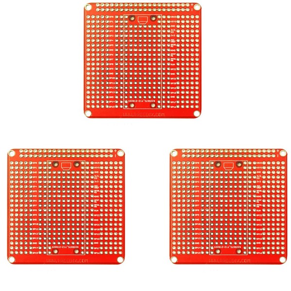 Treeidx 3pcs Expansion Board Breadboard Gold Plated Finish Proto Board