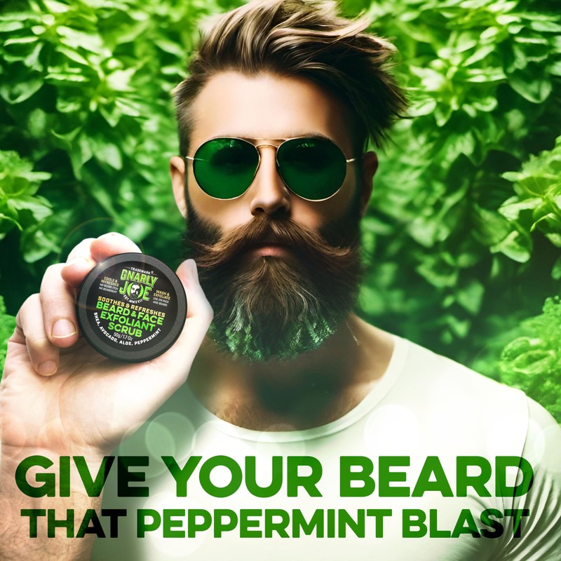Gnarly Joe Refreshing Peppermint Beard and Face Exfoliant, Wash and