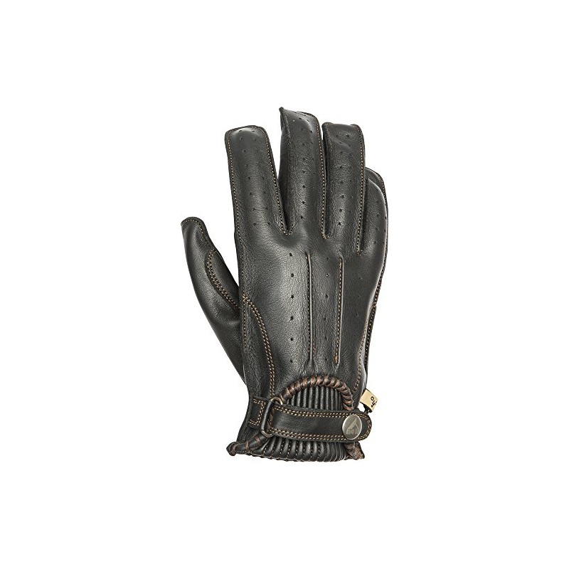 By Design Efficiency Vintage Cafe Racer Leather Black Gloves With