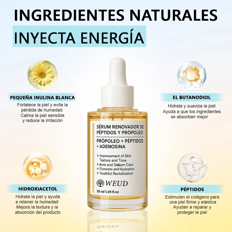 Kit Facial Crema Hidrata Sérum Cica Hial Péptidos Propóleo