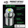 HONLEEX 2pcs DC 5-30V P13.5S PR2 Upgrade LED Flashlight Bulb,Conversion