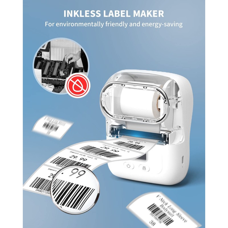 Phomemo M110 Portable Wireless Thermal Label Printer, Bluetooth Label Maker