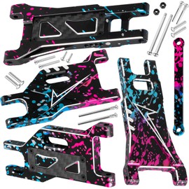BRCatWPark Aluminum Suspension A-Arms Upgrades Part for 1/10 Rustler 2WD/Rustler 2WD VXL,Stampede 2WD/Stampede 2WD VXL,RC Alloy Suspension A-Arms Hops up,Colour