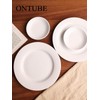ONTUBE 4-Piece Plates and Dishes Set, Ceramic Dinnerware Set,Dishwasher &