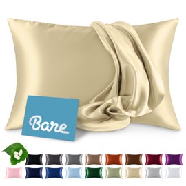 Bare Home 100% Mulberry Silk Pillowcase for Hair and Skin - Ultra Premium 6A Grade 19 Momme Silk Pillow Case - Envelope Enclosure - Breathable Cooling Pillow Cover (Standard, Champagne)