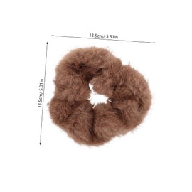 Baluue Furry Plush Hair Scrunchy for Women Vintage Ponytail Holder Tie for Autumn and Styles