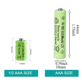 1/3 AAA Size Cell 200mAh 1.2V NiMH Rechargeable Batteries with Button Top for Solar Art Light, Headlamp, Toys Gas Cooker,Razor Shaver,8 Pack（Nonstandard AAA Size Battery）
