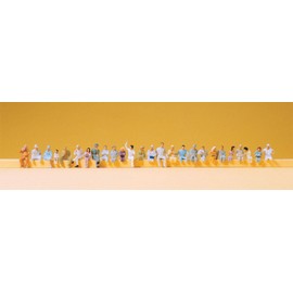 Preiser 1/87th - PR14404 - Model Railways - Chauffeur Bus and 26 Figures