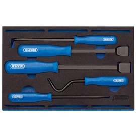 Draper 63497 Scraper and Remover 5 Piece Set in 1/4 Drawer Eva Insert Tray, Blue