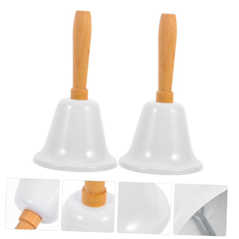 Levemolo 2pcs Metal Handbell Jingle Bells Ring Bell for Restaurant