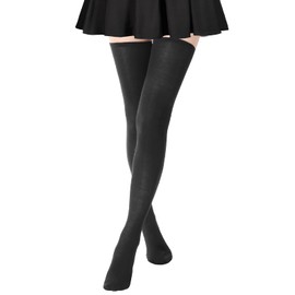 DRESHOW Extra Long Thigh High Socks Long Boot Stockings Striped Over Knee Socks for Women Cotton Leg Warmers