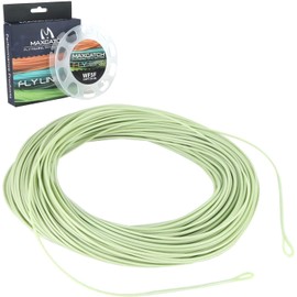 Maximumcatch Fly Fishing Line with Loops, Floating Fly Line 100ft WF3F/4F/5F/6F/7F/8F, Six Color (WF4F, Moss Green)