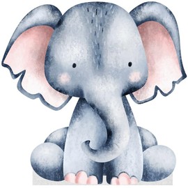 Watercolor Animal Cardboard Cutout, Stand Up, Standup - Elephant