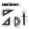 Inkurie 8 Pcs Geometry Set, Aluminum Alloy Metal Drafting Ruler