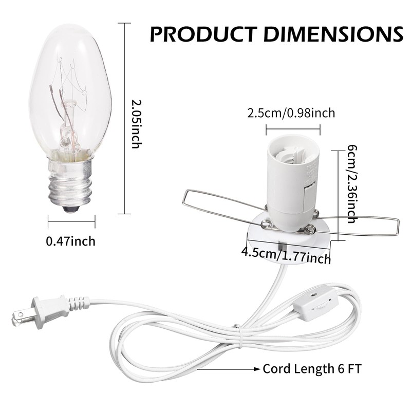 Wuluretoos Himalayan Salt Lamp Cord, Christmas Bulb,Salt Lamp Cord with