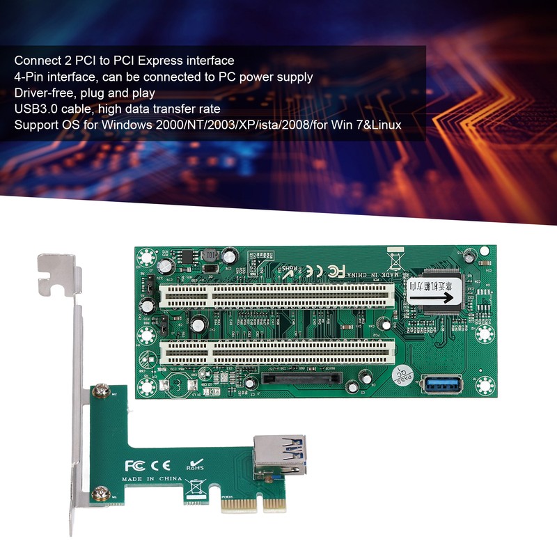 ST46 Mini PCIE X1 to Dual PCI Riser Card Expansion