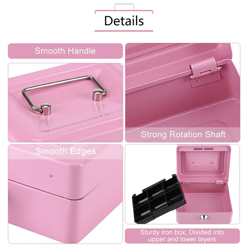 1Pc Safe Box Mini Cash Box Portable Safe Security Box