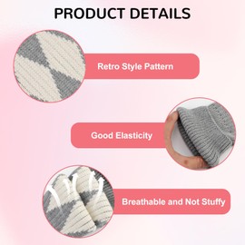 QKURT Wool Leg Warmers for Women and Girls, Knitted Warm Knee Warmers Crochet Ankle Leg Warmers Winter Boot Cuff Knee Socks with Retro Style