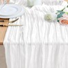 Wokceer Cheesecloth Table Runner 10FT Ivory White Boho Gauze Fall
