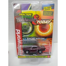 Auto World SC384-1B Yesterday & Today 1969 Camaro SS HO Scale Electric Slot Car - Garnet Red