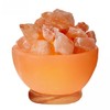 Himalayan Glow Pink Salt Bowl Night Lamp with Crystal Himalayan