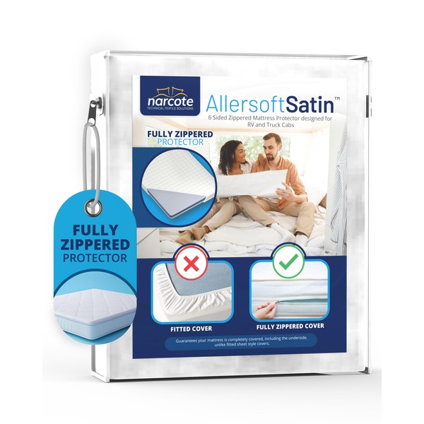 RV 6 Sided Zippered Mattress Protector with Secure Locking Zipper