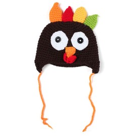 Sun.YG Gorro de punto de pavo de Acción de Gracias, lindo para bebés y niños pequeños, Negro -, Talla única