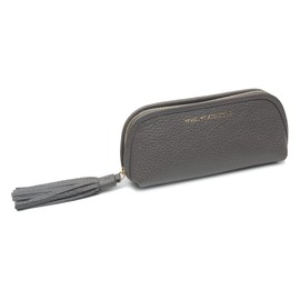 HAKATA NO MORI Leather Pouch, Small, Cosmetics Pouch, Cosmetic Pouch, Glasses Case, Glasses Case, Pen Case, Makeup, Leather, Functional, Cute, Stylish, Mini Women's, gray