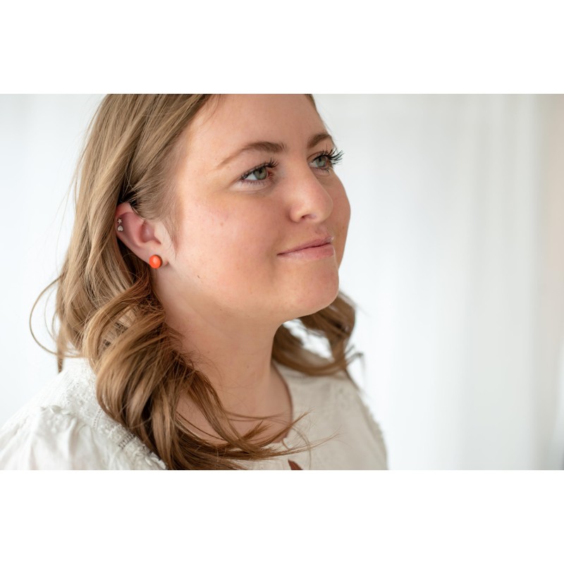 Stud Earrings, Paw Print, 10 mm, Handmade, for Women Men