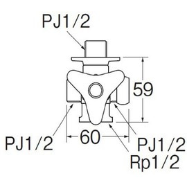 SANEI JB41J-13 Cross Branch Valve 3-Way Splitter