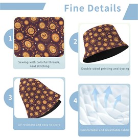 Unisex Print Double Side Wear Summer Reversible Sun Fishing Bucket Hat for Men Women Teens,Cute Sun