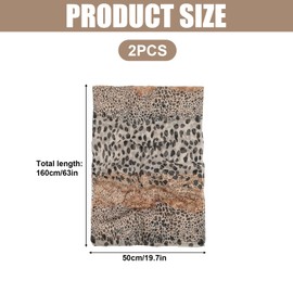 2 Pieces Women's Chiffon Scarf for Spring Thin Scarf Soft Leopard Print Scarves, Elegant Neckerchief Women's Scarf High Quality Women's Scarf Made of Polyester Suitable for All Seasons, brown