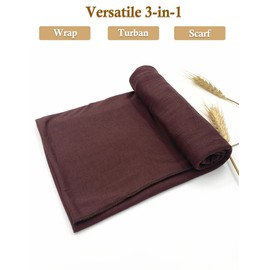 Nonbongoy Head Wraps for Black Women Stretch Headwraps Large Hair Wraps Hijab Scarves for Muslim Head Scarf Turban Headbands Coffee