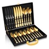 Stapava 24 Pcs Gold Silverware Set with Gift Box, Stainless
