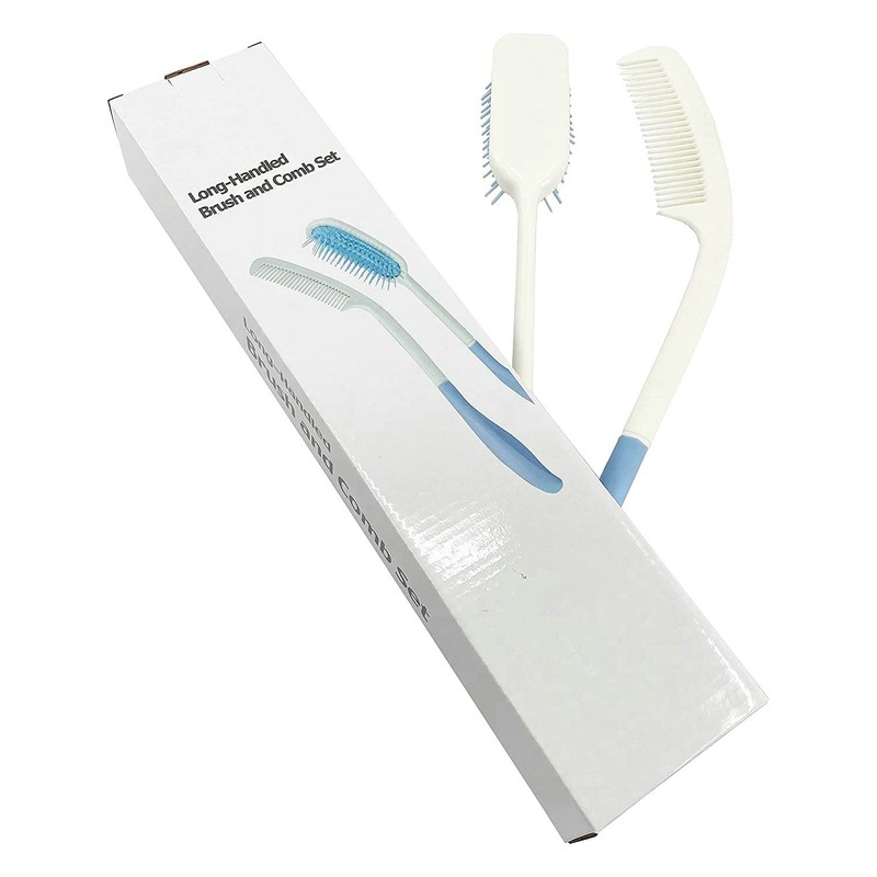 Makihoma Long Reach Handled Comb and Hair Brush Set