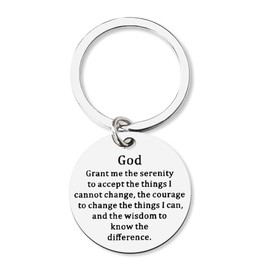 Sisadodo Inspirational Encouragement Gift for Friend Serenity Prayer Gifts for Him Her Religious Gifts Keychain for Women sobriety addiction recovery gift for Men Birthday Gift for Boys Girls