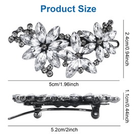 Pack of 2 Wedding Hair Accessories, Diamante Hair Clips with 20 Pieces Black Hair Pins, Rhinestone Hair Clips for Wedding, Brides, Bridesmaids, Girls