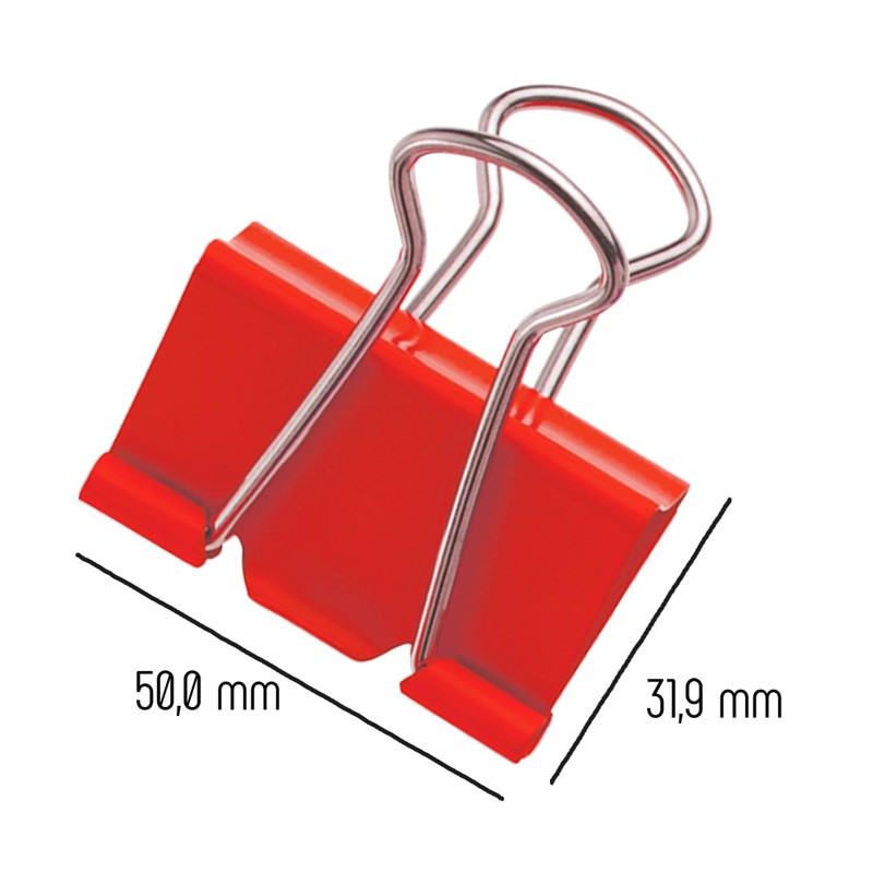 Westcott E-10716 00 Foldback Clips, Pack of 12 Mix, Metal