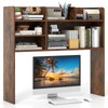 Giantex Desktop Bookshelf, 37" Desk Hutch Dorm for Computer Up