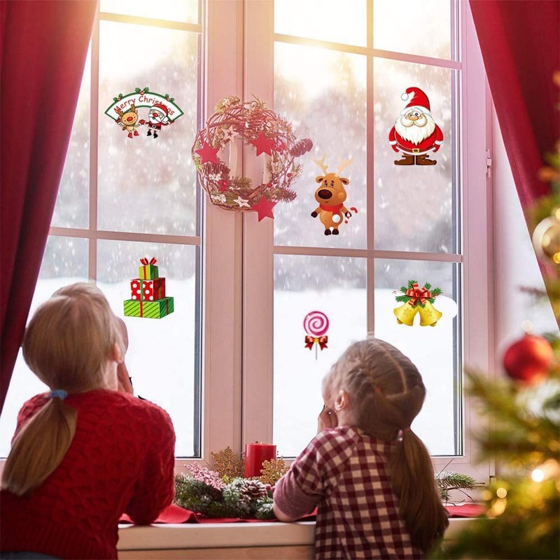 BJ-SHOP Christmas Window Stickers Christmas Window Wall Stickers for Christmas