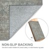 Bavni Area Rug 9x12 Machine Washable Vintage Distressed Print Ultra-Thin