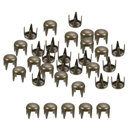 sourcing map Pack of 100 4 mm Brown Round Dome Rivets Metal Claw Beads Nail Head Rivets Spike Rivets Punk Rock DIY for Leather Crafts Clothing Belt Bag Shoe Bracelet Accessories