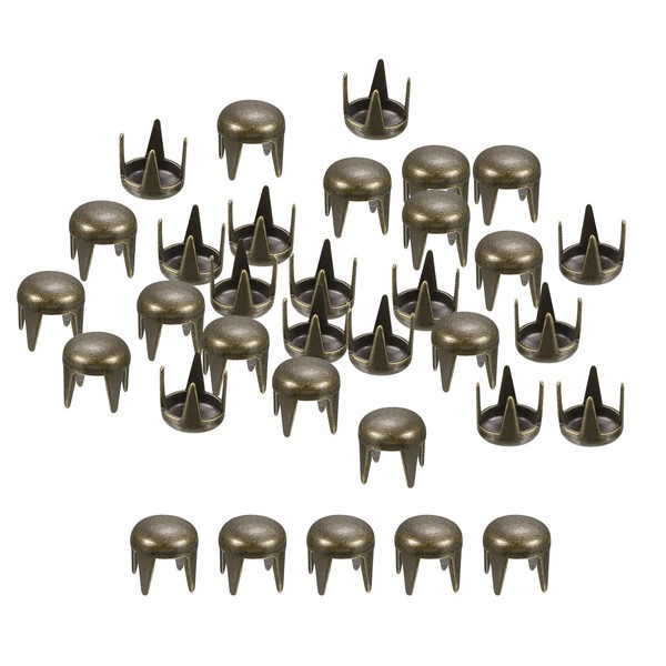 sourcing map Pack of 100 4 mm Brown Round Dome