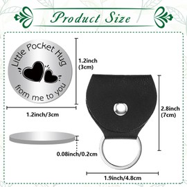 CREATCABIN 201 Stainless Steel Pocket Hug Inspirational Quote Double Sided Long Distance Social Relationship Keepsake with PU Leather Keychain for Friends Christmas Easter Gifts 1.2×1.2 Inch