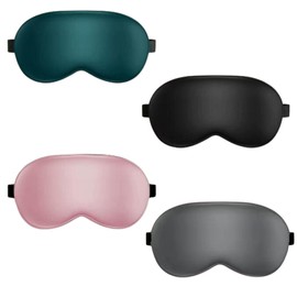 JCKD 4 Pieces Anti-Light Silk Sleep face mask, Soft and Comfortable Eye Masks, Adjustable Eye Masks, Suitable for Children, Men and Women, Travel, Rest Sleep face mask (4 Colours)