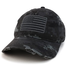 Armycrew USA American Flag Patch Embroidered Vintage Distressed Baseball Cap - NTG