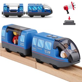 Zuoan Wooden Train Train Electric High Speed Toy Train Children Locomotive Compatible with Wooden Rails Children's Toy Locomotive - Toy Car for Toddlers