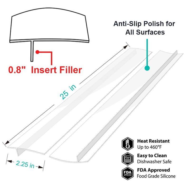 Stove Counter Gap Cover, Kitchen Silicone Oven Gap Filler –