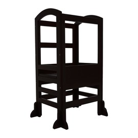 SDADI LT02B Kids Kitchen Adjustable Height Toddlers Children Learning Step Stool Tower with 4 Changeable Heights for Kitchen and Bathroom, Black