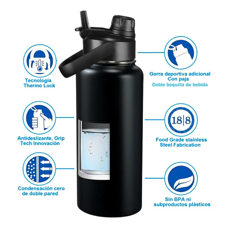 Botella Acero Inoxidablecon Fría/caliente40oz,tapa 2 En 1